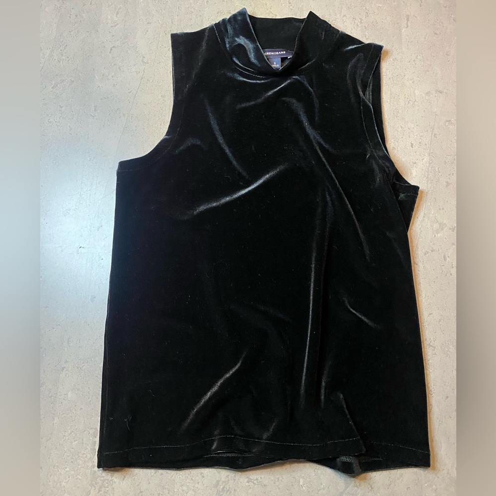 J. Crew Black Velvet Muscle Tee